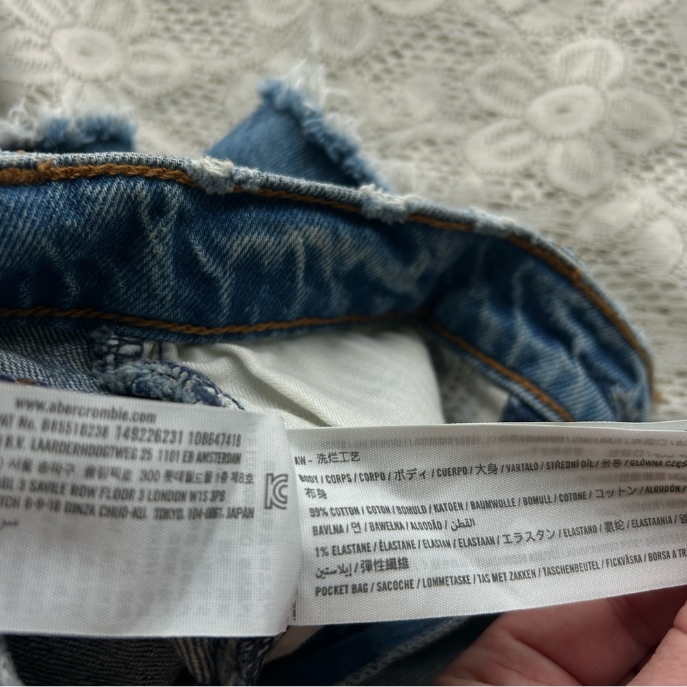 Abercrombie Curve Love High Rise Dad Short 00/24 denim Jean shorts - Picture 10 of 10